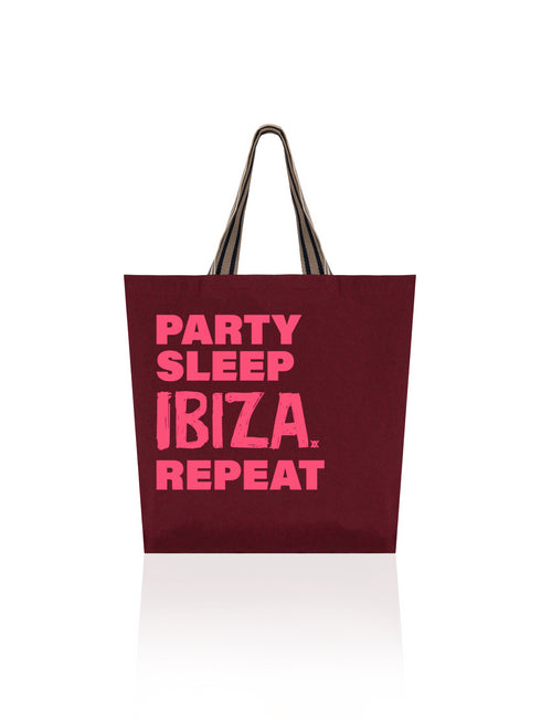 Canvas Bag Denim Stripes Party Sleep Pink - Bordeaux
